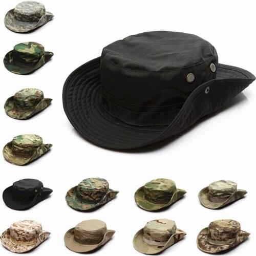 2021 New Camouflage Tactical Cap Military Bonnie Hat Camo Men Outdoor Sports Sun Bucket Cap Fishing Hiking Hunting Hats Caps