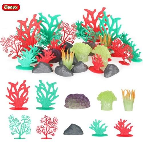 32pcs Simulation marine plant micro-landscape landscaping aquatic coral fish tank bonsai accessories set model decoration