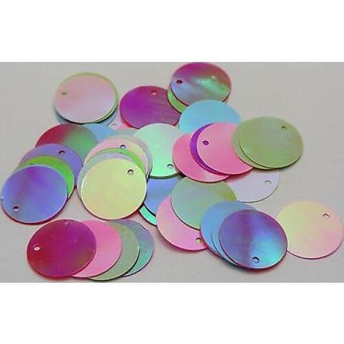 600 Mixed Color Flat Round loose sequins Paillettes 16mm Top Hole sewing Wedding