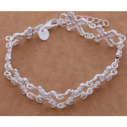 AH142 Wholesale Lucky Silver Color Charm Bracelets For Women Popular Fashion 925 Jewelry Whole X /efyamxfa Aihaizoa