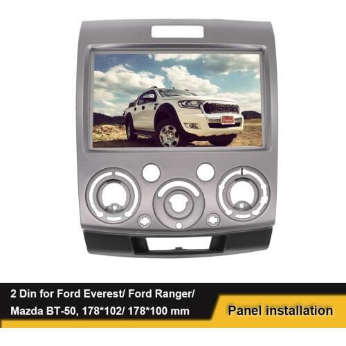 2 Din Car Radio Fascia For Ford Everest Ranger Mazda BT-50 BT50 2006 - 2010 Stereo Frame Panel Dash Installation Bezel Trim Kit