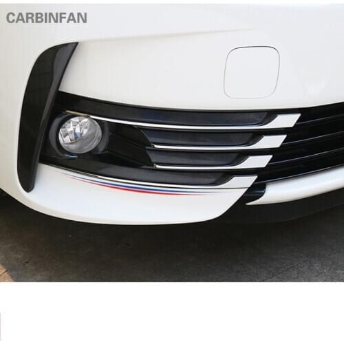 Auto Stainless steel accessories Front fog light Lamp bezel Cover trim Sticker for Toyota corolla 2017 2018 car styling C616