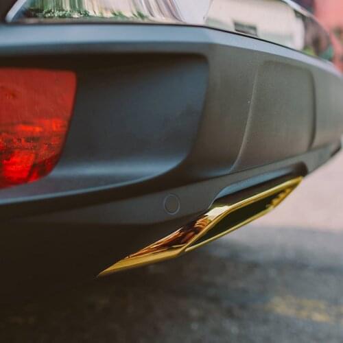 Car Styling 2PCS ABS Rear Exhaust Muffler Tail End Pipe Replacement Kit for Peugeot 3008 5008 allure 2017 2018 2019 accessories