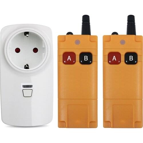 433MHZ 110V 220V 260V RF Wireless Remote Control Switch Socket EU Electrical Outlet Switch 2000m Transmitter