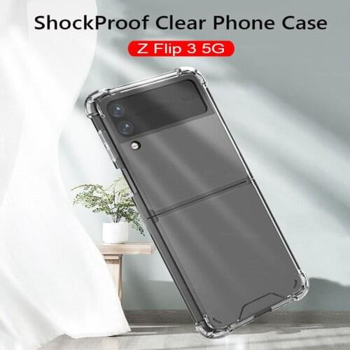 For Samsung Galaxy Z Flip 3 Case Airbag Super Protection Soft+ Arcylic Clear Back Cover For Galaxy z Flip Z Flip3 Phone Case
