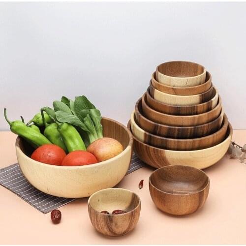 Handmade Wood Bowl Mug For Rice Soup Coffee Tea Tableware