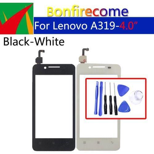 For Lenovo A319 A319i A 319 Touch Screen Digitizer LCD Display Front Glass Panel Sensor Replacement 4.0"