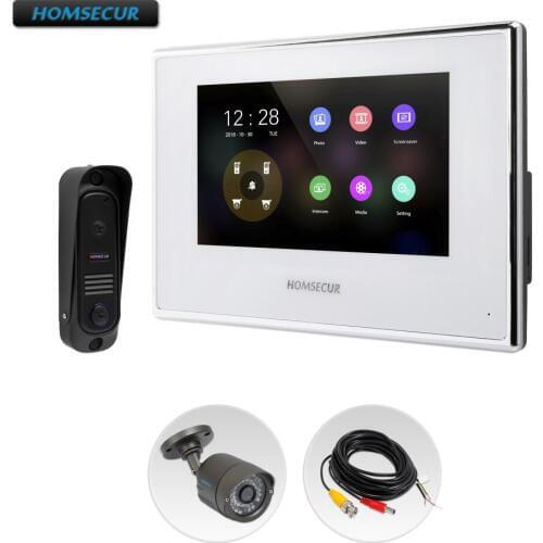 HOMSECUR 7" Video Door Entry Phone Call System with Waterproof CCTV Camera 110 Degree BC041HD-B+BM718HD-W