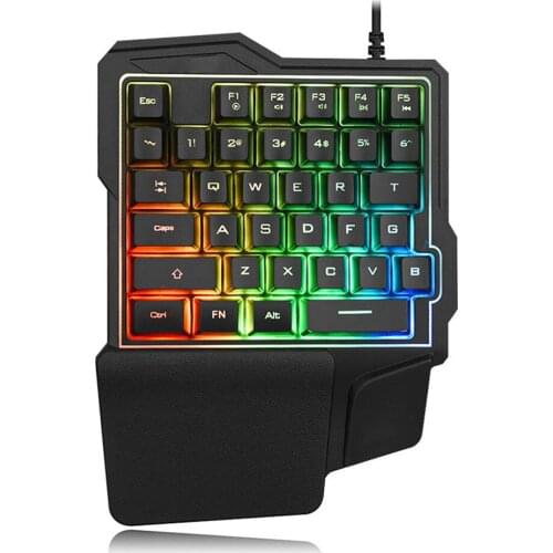 Waywalkers K7 Game Keyboards one hand Ergonomic Gaming Keypad Membrane keyboard Backlight For PUBG PC Laptop Russia stickers