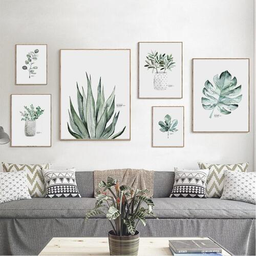 Modern Green Plant American Style Poster Print Canvas Painting Picture Home Wall Art Decoration Wall Stickers Can Be Customized