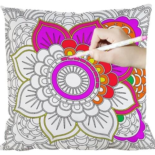 Creative Cushion Cover Handmade DIY Pillow Case Draw Kids Gift Home Decor Sofa Living Room Decorative Pillowcase para cojines