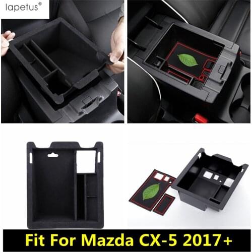 Lapetus Car Central Armrest Storage Box Fit For Mazda CX-5 2017 - 2021 Tray Holder Case Pallet Container Organizer Accessories