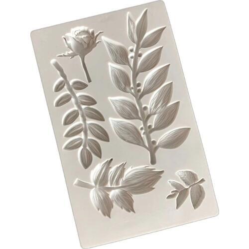 Rose Flower Leaf Vine Branch Silicone Mold Clay Fondant Mold DIY Cake Decoration Tool Candy Sugar Cookies Chocolate Mould Baking