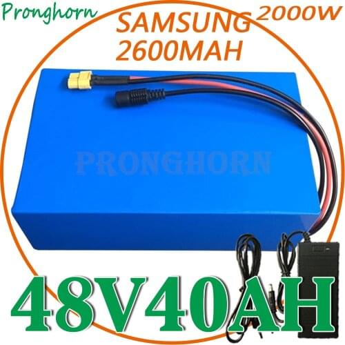 48V 40Ah 35Ah 30Ah 25Ah 20Ah 15Ah 13Ah 10Ah Electric Bike Lithium Battery Samsung Cell 48V 1500W 2000W Electric Scooter Motor