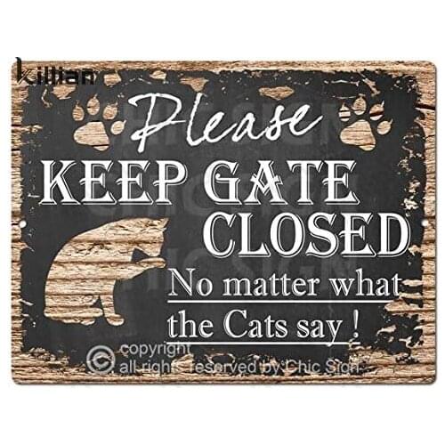 Vintage Metal Plaque Farm Animal Metal Painting Cat Metal Poster Metal Plate Bar Club Kitchen Farmhouse Wall Metal Decoration