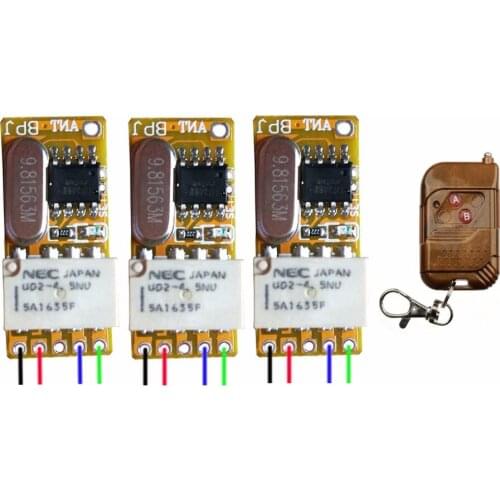 DC 3.5V 3.7V 4.5V 5V 6V 9V 12V Mini Relay Receiver Micro Remote Control Switch Transmitter NO COM NC Contact RF Wireless Switch