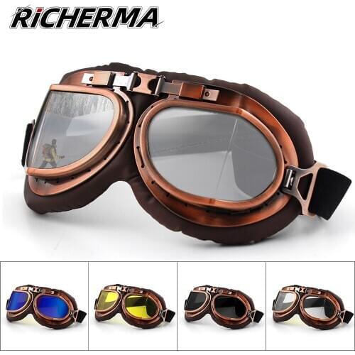 Fashion Retro Motorcycle Glasses Women Foldable Windproof Moto Helmet Goggles Motocross Glasses Dirt Bike Scooter Racer Cycling