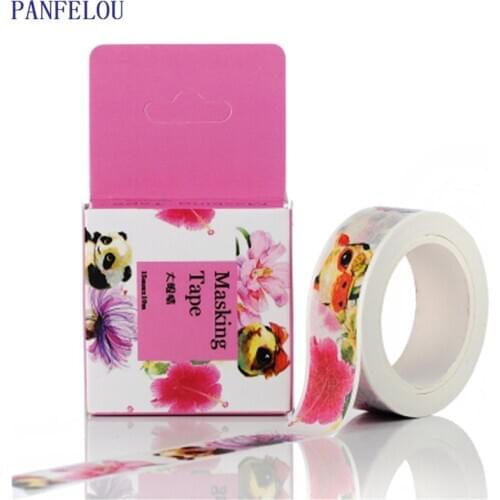 PANFELOU 1.5CMx10M The panda cartoon Stickers border masking adhesive paper washi tape DIY Scrapbooking Hand account