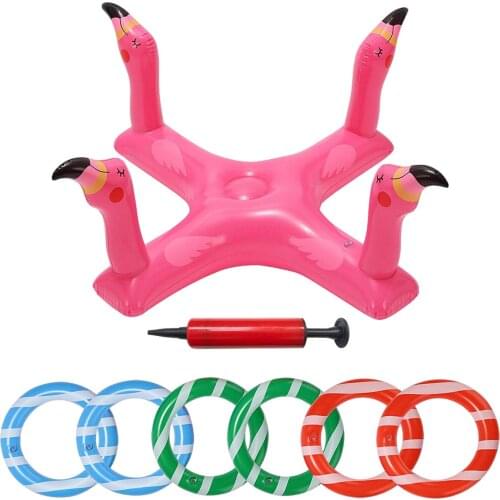 Inflatable Pool Ring Toss Games Toys with 6PCS Rings Pool Game