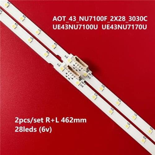 New 28LED LED backlight strip for Samsung UE43NU7100U AOT_43_NU7100F_2X28_3030C UE43NU7120U UE43NU7170U BN96-45954A UE43NU7100
