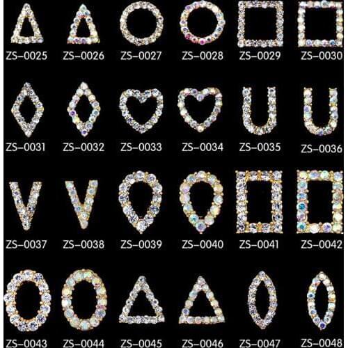 New fashion 20pcs alloy Japanese nail art decorations clear/AB rhinestone geometrical nail art jewelry trend nail art charm