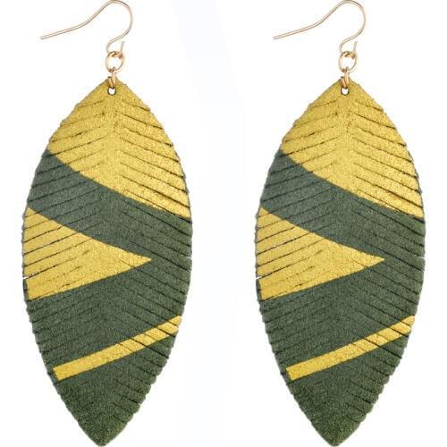 Charming Leather Earrings Leaf Shape Tassel Drop Earrings For Women Gift For Mum Fashion Jewelry 2019