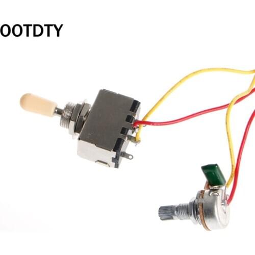 OOTDTY New Guitar Wiring Harness 3 Way Toggle Switch 1V1T 500k Volume Tone Jack for LP