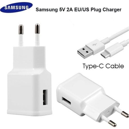 Original Samsung 5V/2A EU US Plug Charger Micro USB Type C Cable For Samsung Galaxy S6 S7 Edge Note 4 5 J1 J3 J5 J7 A3 A5 A7