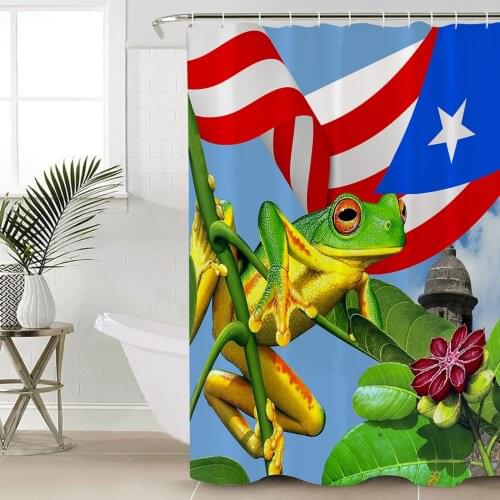 Puerto Rico Red Eyed Tree Frog Shower Curtains Waterproof Bathroom Curtain Frabic Polyester Bathroom Curtain with Hooks
