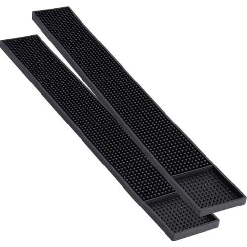 2-Piece Rubber Bar Mat, Non-Slip Bar Service Overlap Mat Bar Table Mat Restaurant Kitchen Counter Mat Non-Slip