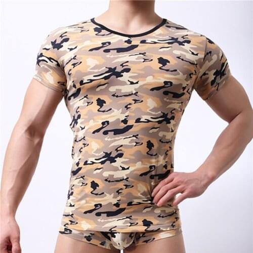 Sexy WOXUAN Camouflage T-Shirt Quick Dry Breathable Tights Army Undershirt Mens Compression T Shirt Fitness Summer Bodybulding