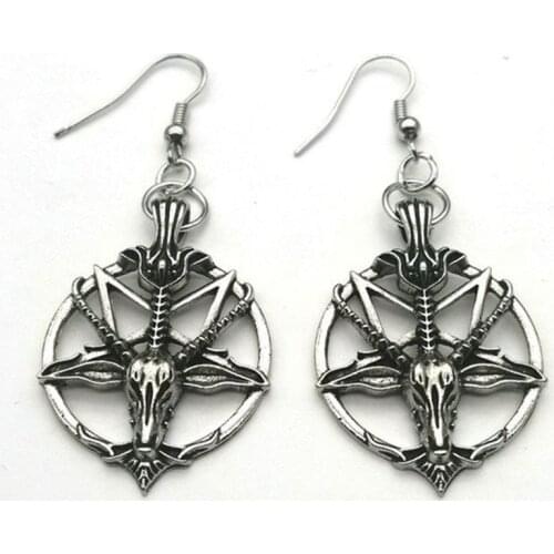 Gothic Pan God Goat Skull Dangle Earrings Lucky Retro Jewelry Gift For Women Girl Best Friends New Fashion Wholesale