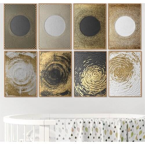 Modern Classical Abstract Gold Circle Tree Texture Posters And Prints Artwork Canvas Prints Pictures Home Decoration Paintings