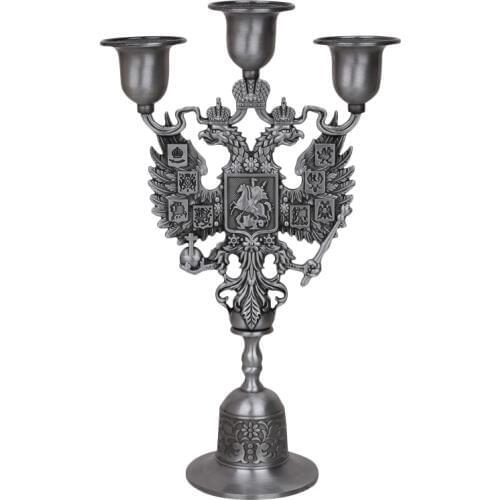 Tinware European retro Classical tin candlestick Candlelight Dinner Three candle holders Old tin Fashion KF209
