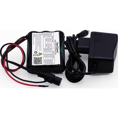 VariCore 12 V 2600 mAh 18650 Li-ion Rechargeable battery Pack for 35W LED Lamp CCTV Camera 2.6A Batteries + 12.6V 1A Charger