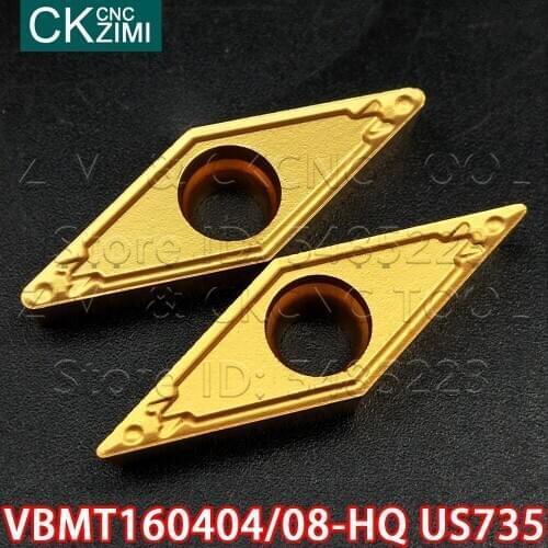 VBMT160404-HQ US735 VBMT160408-HQ US735 carbide inserts external wood turning tools cutter CNC metal lathe tools VBMT for steel
