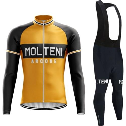 MOLTENI Cycling Jersey MOLTENI Clothing 2021 MenEquipment Enduro Bike Clothes Set Long sleeve suit Summer Thin Downhill Mtb