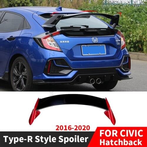 For Honda Civic 2016 2017 2018 2019 2020 10th Gen FK7 Hatchback Rear Spoiler Type-R Style Tuning Roof Wing Trunk Lip Decoration