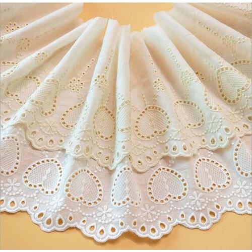 New Cotton Strip Flower White Embroidery Clothing Skirt Lace Width 18.2 cm