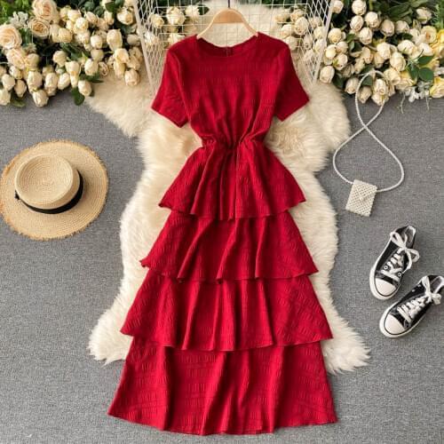 Teeuiear Vintage Boho ruffles Summer long cake Dress Women Party ball gown vestido de festa elegant tunic beach holiday dress