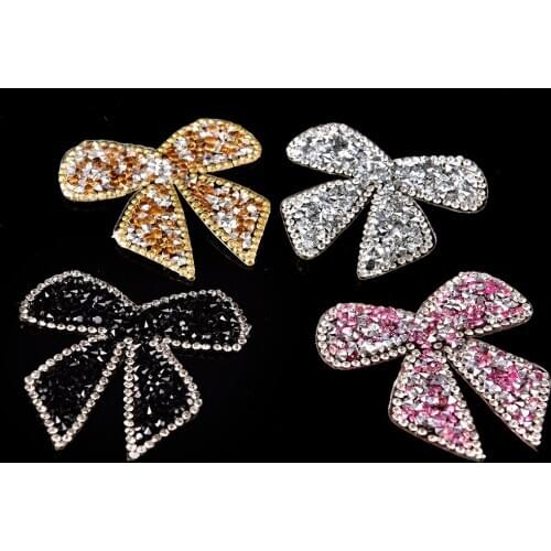 1PC Embroidery Fashion Brand Sticker 6*6cm 3D Bow Patches For T Shirt Transfers Applique Jacket Accessories For Iron On Clothing