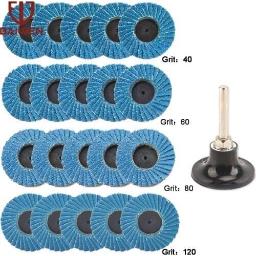 10pcs 2 inch Flat Flap Disc Roloc Roll Lock Pad Grinding Sanding Wheels with 1pc Roloc Holder #40/60/80/120 for Metal Polishing