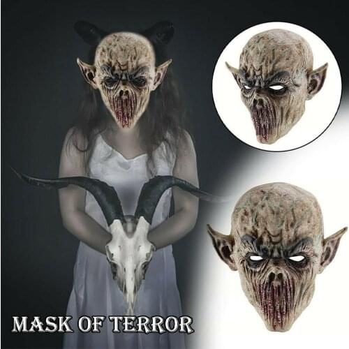 2021 Unisex Halloween Skull Headwear Horror Scream Ghost Mask Devils Fancy Crazy Scared Face Mask For Halloween Cosplay Party
