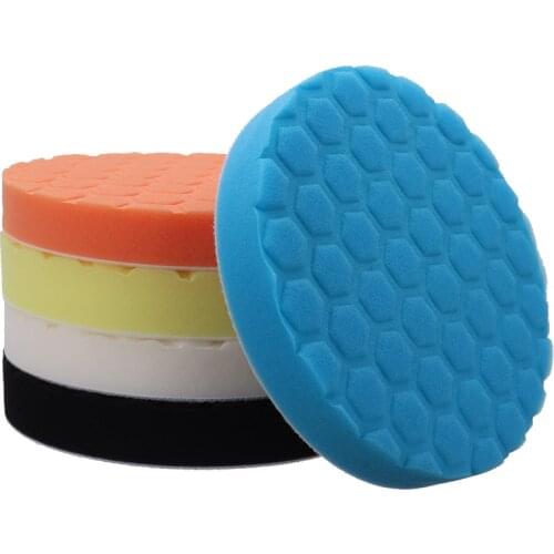 5Pcs 7" Car Polishing Pad Self-Adhesive Disc Buffing Sponge Wool Wheel Polishing Pad Car Waxing Buffing Polisher Kit