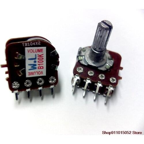 5PCS Taiwan volume potentiometer dual 8-pin potentiometer audio dedicated 50K with tap