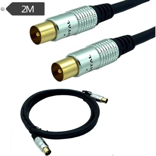 9.5mm TV Male to 9.5mm Male Adapter Cord Coaxial TV Cable 2m