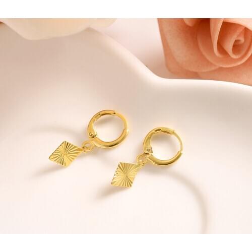 Bangrui geometric square Earring For Girls/Ladies Birthday Gift Trendy Gold Color Engagement /Wedding Bands Promise Earring gift