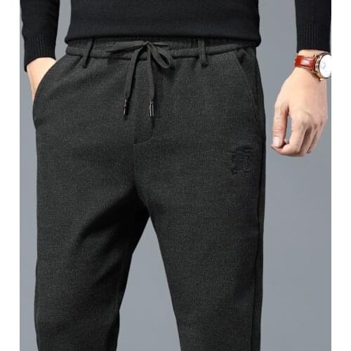 Autumn Winter Upscale Men Casual Pants Thick Cotton Male Pant Straight Trousers Outdoor Pants Men Plus Size 38 Joggers Men