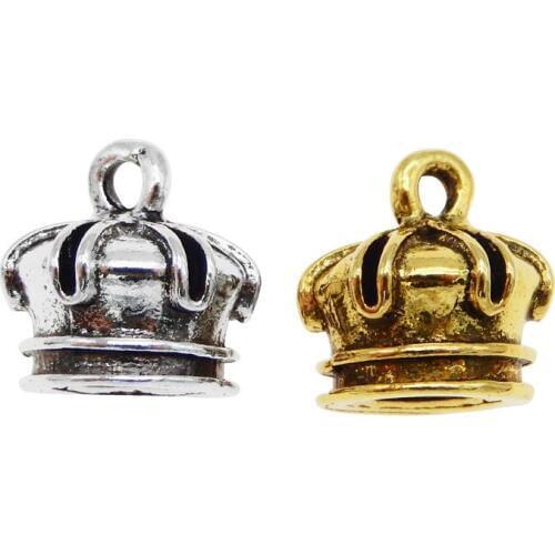 12pcs Alloy Crown Beads Wholesale Gold Jewelry color Beads for Jewelry Making DIY Spacer Beads fit Bracelet Jewelry Accessories