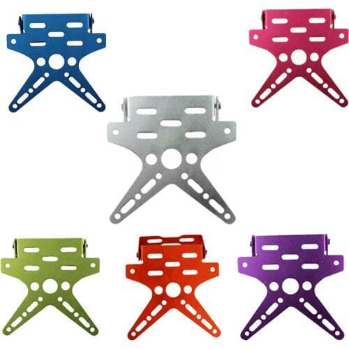 Motorcycle Registration Number License Plate Mount Holder Adjustable Aluminum alloy Bracket Cover Kit 7 colors Universal